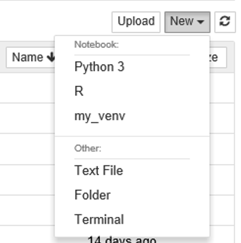 Selecting an environment for a jupyter notebook