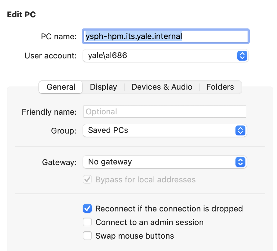 Remote Desktop Configuration